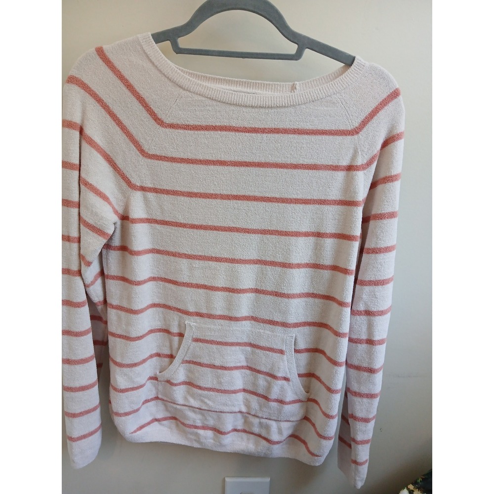 Barefoot Dreams Striped Pullover Sweater‎ with Pocket Womens Casual Comfy small